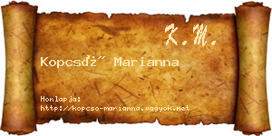 Kopcsó Marianna névjegykártya